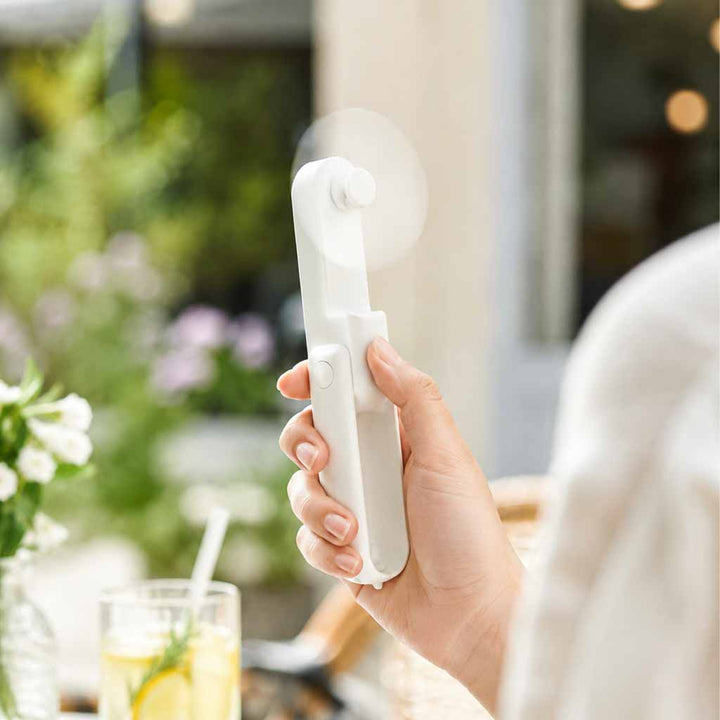 Bordventilator mini håndholdt foldbar vindmølle bærbar USB hvid