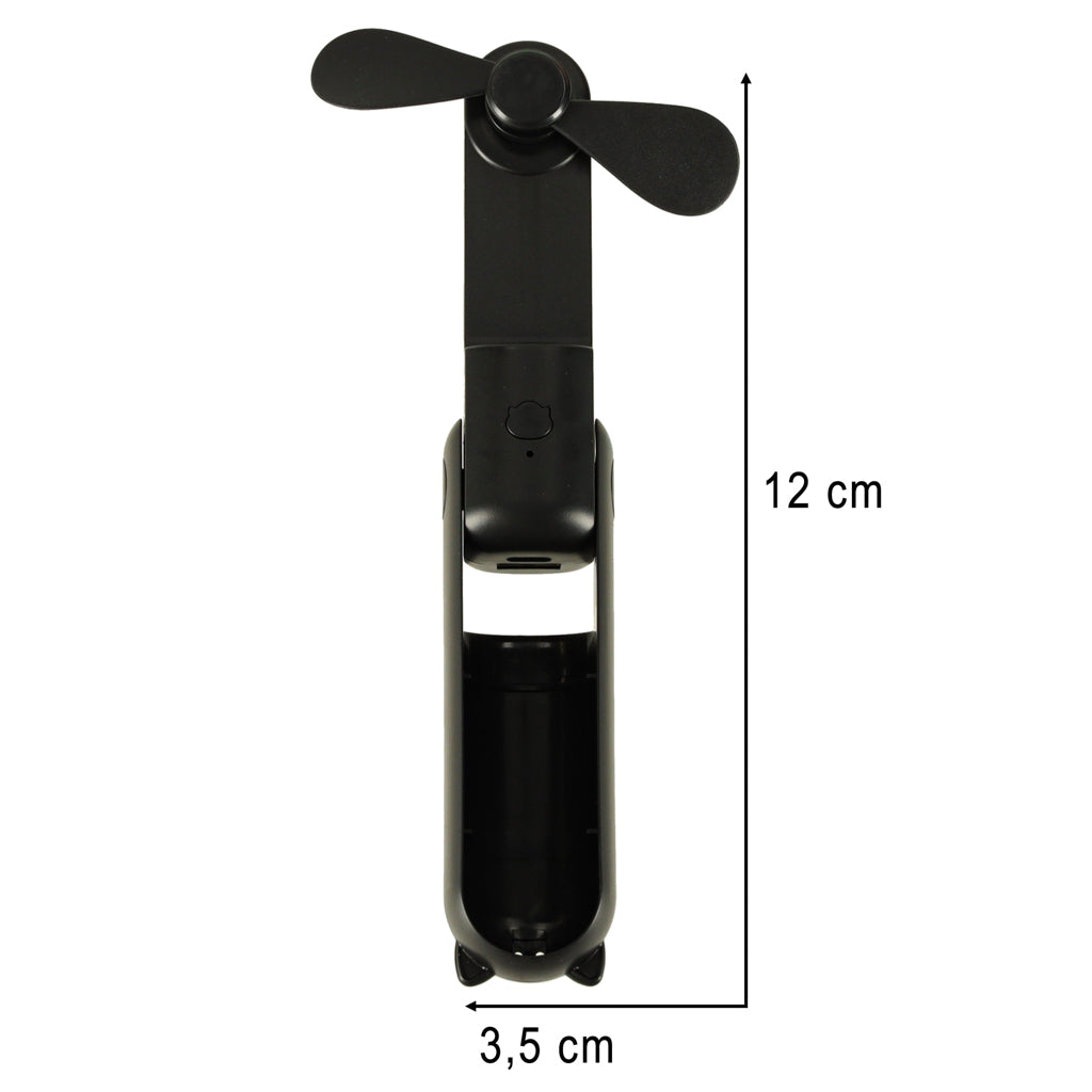 Bordventilator mini håndholdt foldbar vindmølle bærbar USB sort