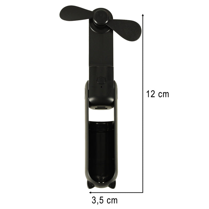 Bordventilator mini håndholdt foldbar vindmølle bærbar USB sort