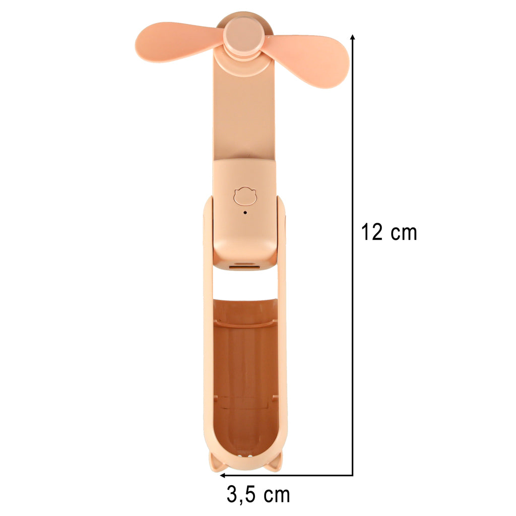 Bordventilator mini håndholdt foldbar vindmølle bærbar USB pink
