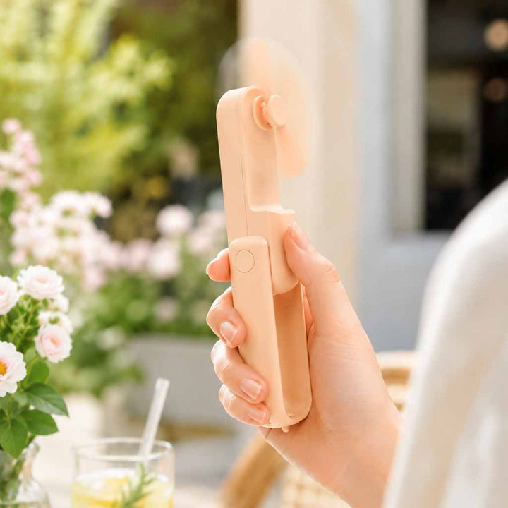 Bordventilator mini håndholdt foldbar vindmølle bærbar USB pink