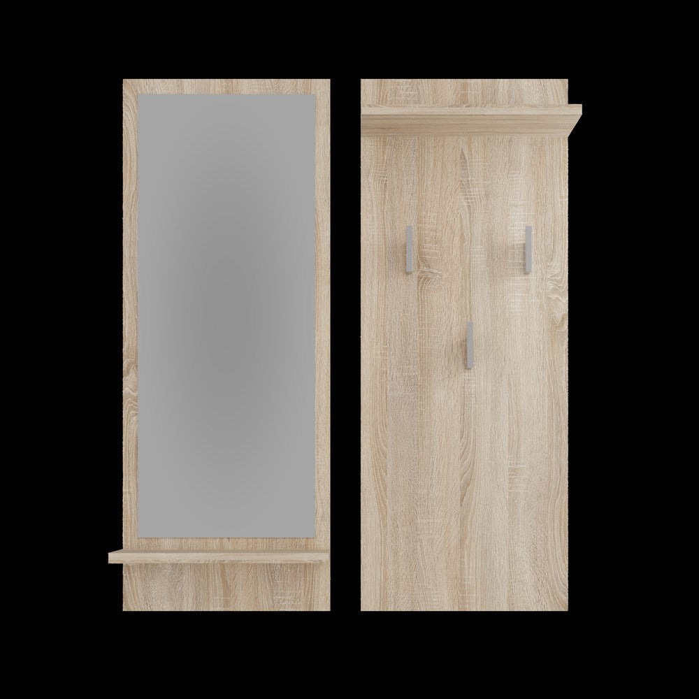 Knagerække med hylde og spejl