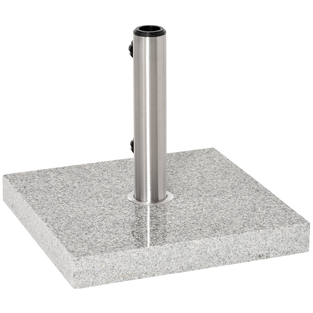 Parasolfod i rustfrit stål med håndtag, halvrund, paraplyholder, paraplyvægt til parasoller Ø3,8-Ø4,8 cm, til altan, terrasse, have, grå