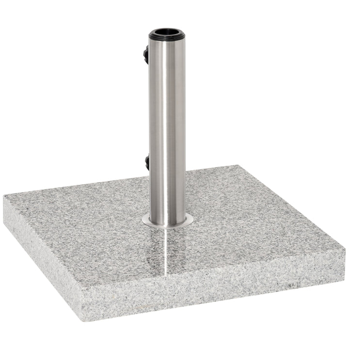 Parasolfod i rustfrit stål med håndtag, halvrund, paraplyholder, paraplyvægt til parasoller Ø3,8-Ø4,8 cm, til altan, terrasse, have, grå