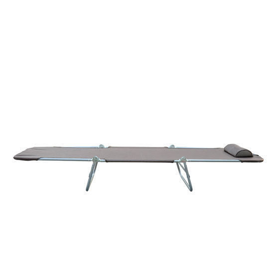Sammenklappelig liggestol, havestol med nakkestøtte, justerbar 5-positions liggestol, campingstol, lasteevne op til 120 kg, egnet til have, balkon og pool, 4 farver (brun)