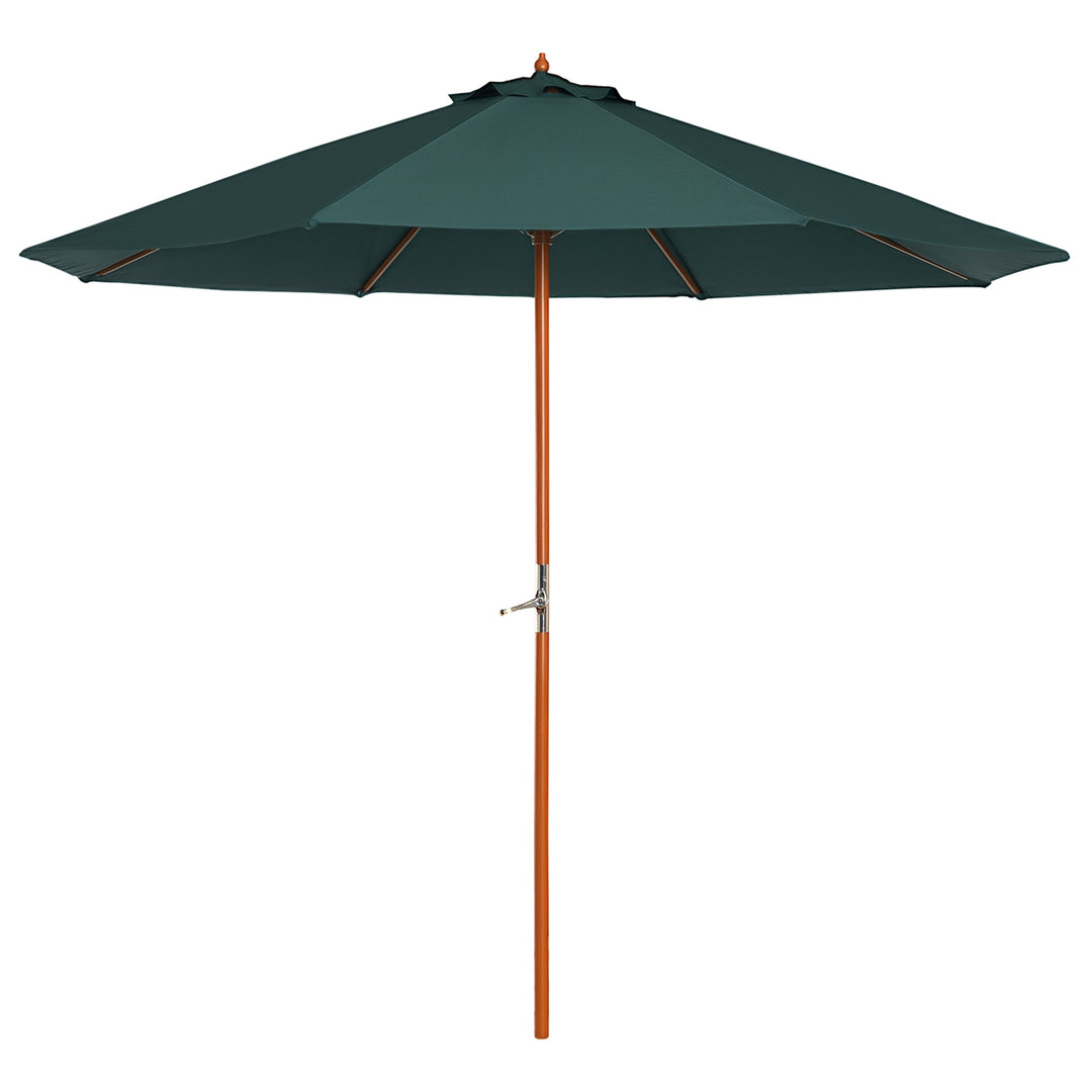 Træparasol, haveparasol, ca. 2,5 m, mørkegrøn