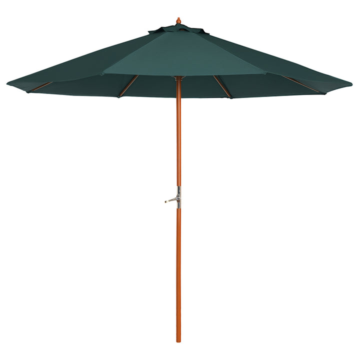 Træparasol, haveparasol, ca. 2,5 m, mørkegrøn