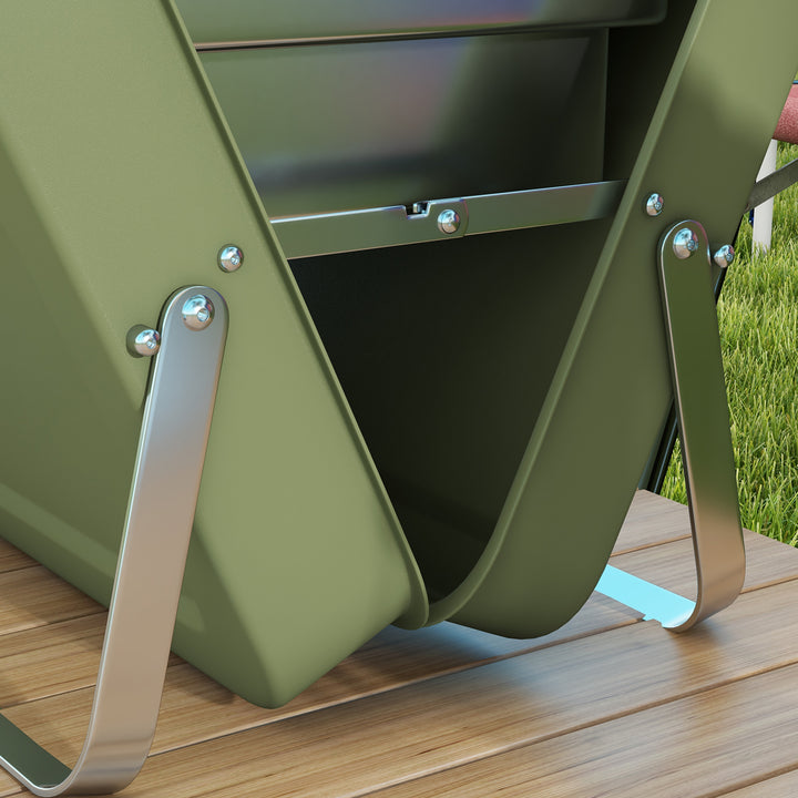 Bærbar kulgrill, mini-kulgrill, foldbar, med kulbakke og askeopsamler, metalhus, grøn