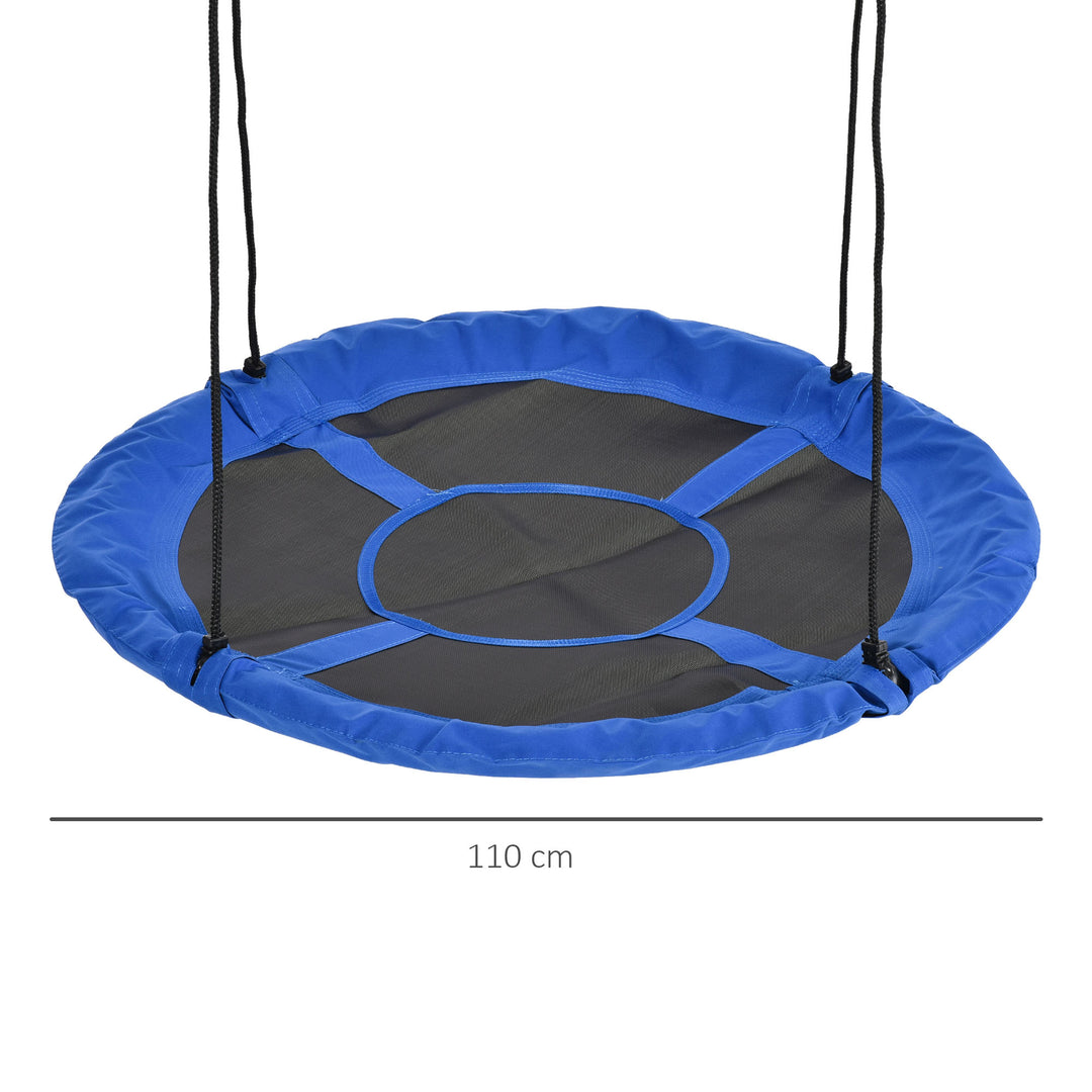 Nest swing, vejrbestandig, op til 100 kg, længdejusterbare reb, ø110 cm, blå