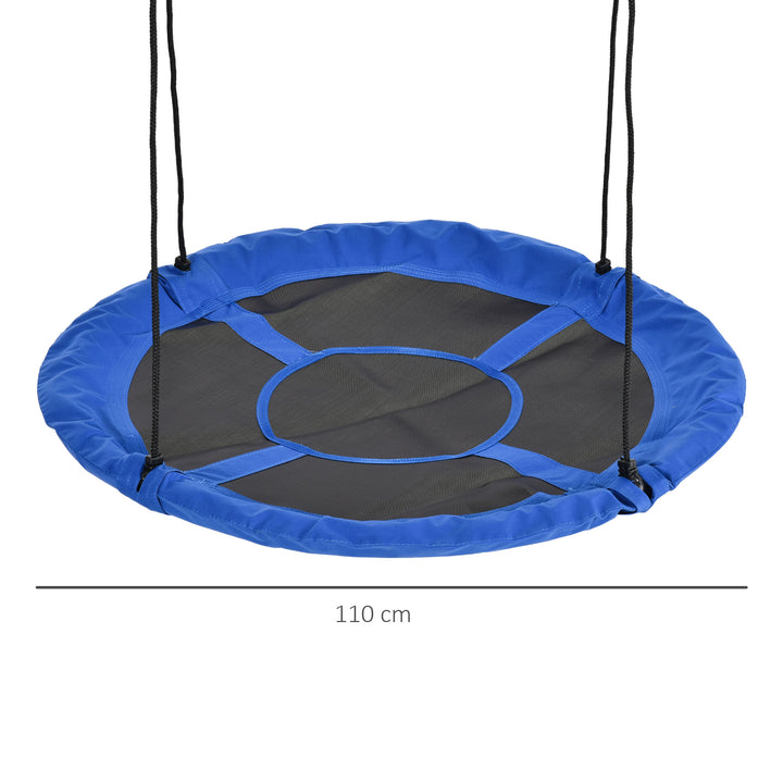 Nest swing, vejrbestandig, op til 100 kg, længdejusterbare reb, ø110 cm, blå