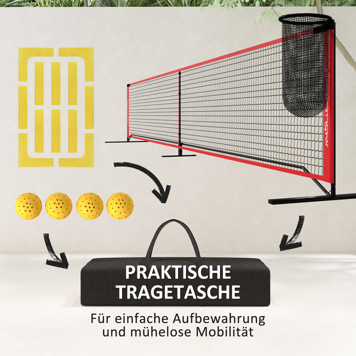 Bærbart sæt med pickleballnet, 6,7 m pickleballsystem med net