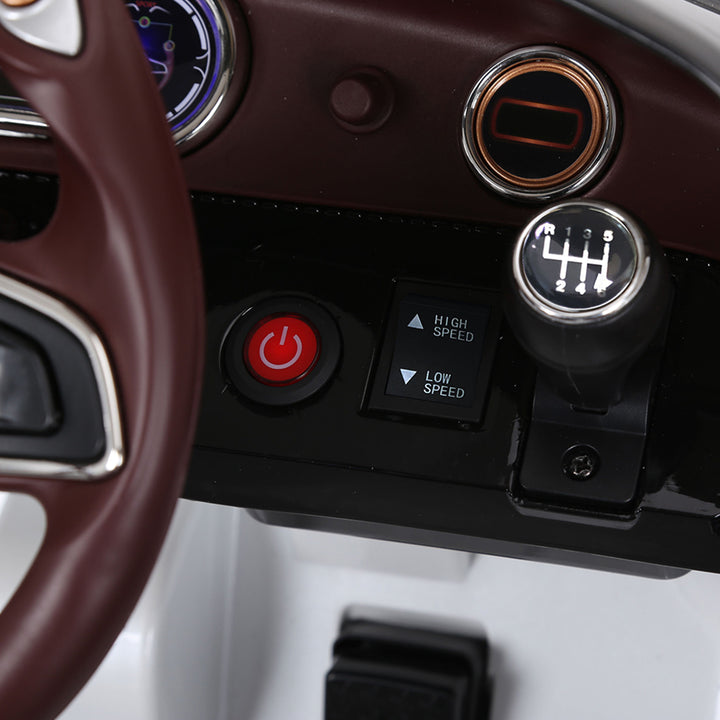 Bentley GT børnebil, officielt licenseret elektrisk kørebil med fjernbetjening, 2 x 390 motorer, hvid, 108 x 60 x 43 cm