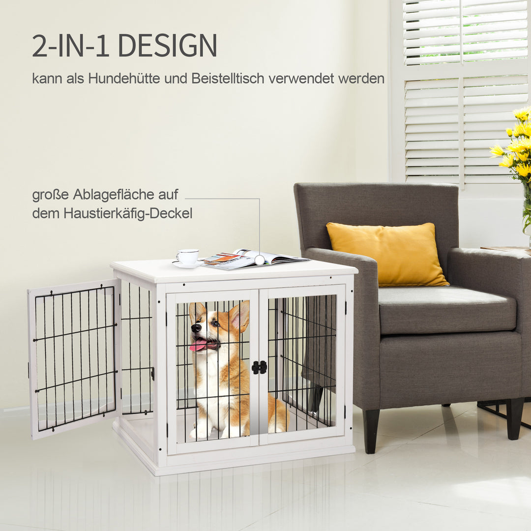 Bur, mdf træ jern, 58,5 cm x 81 cm x 66 cm, hvid