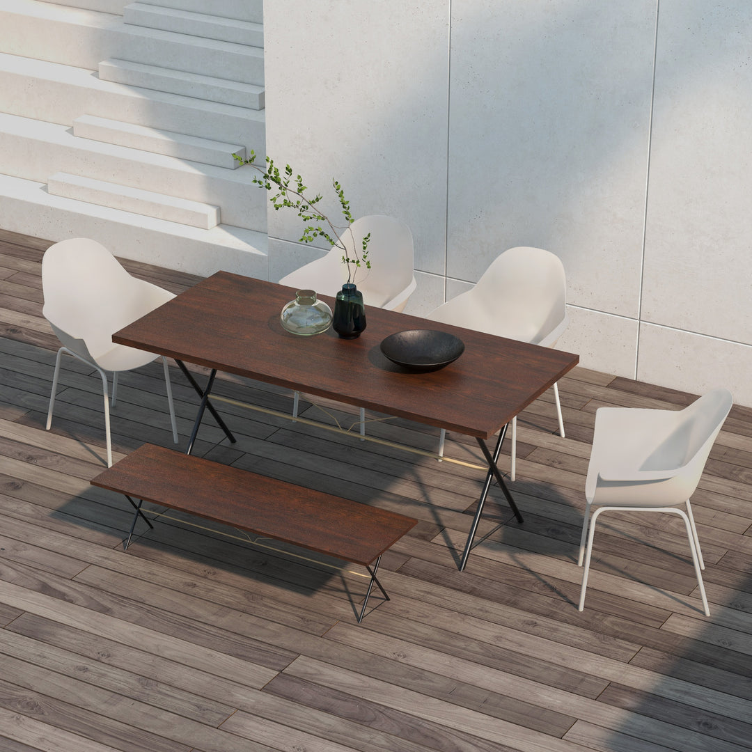 Sæt med 4 havestole udendørsstole havestol moderne design 59 cm x 55 cm x 84 cm grå