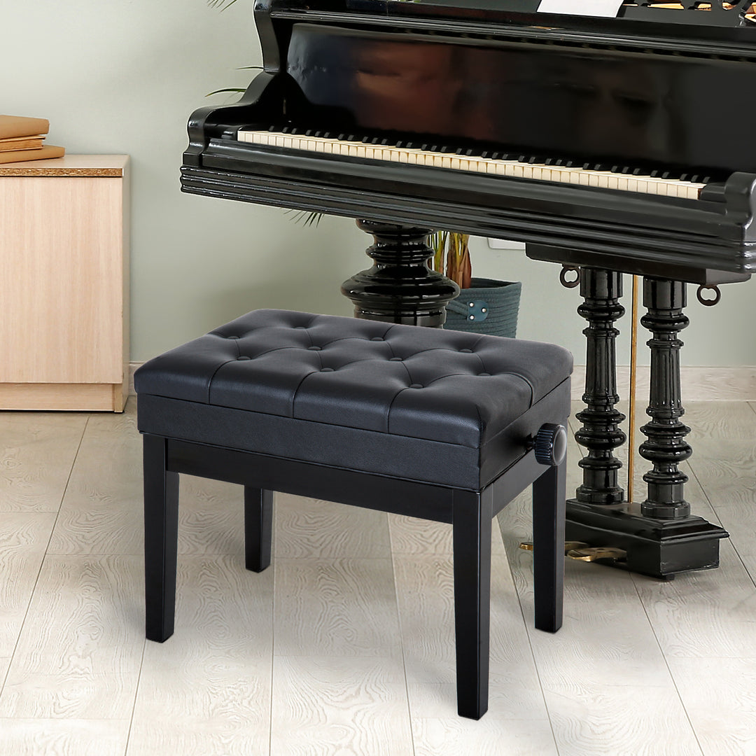 Klaverstol klaverbænk klaverbænk makeup-skammel skammel med opbevaringsplads højdejusterbar 54,5 x 33 x 48-58 cm