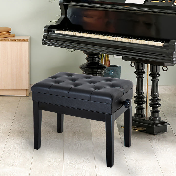 Klaverstol klaverbænk klaverbænk makeup-skammel skammel med opbevaringsplads højdejusterbar 54,5 x 33 x 48-58 cm