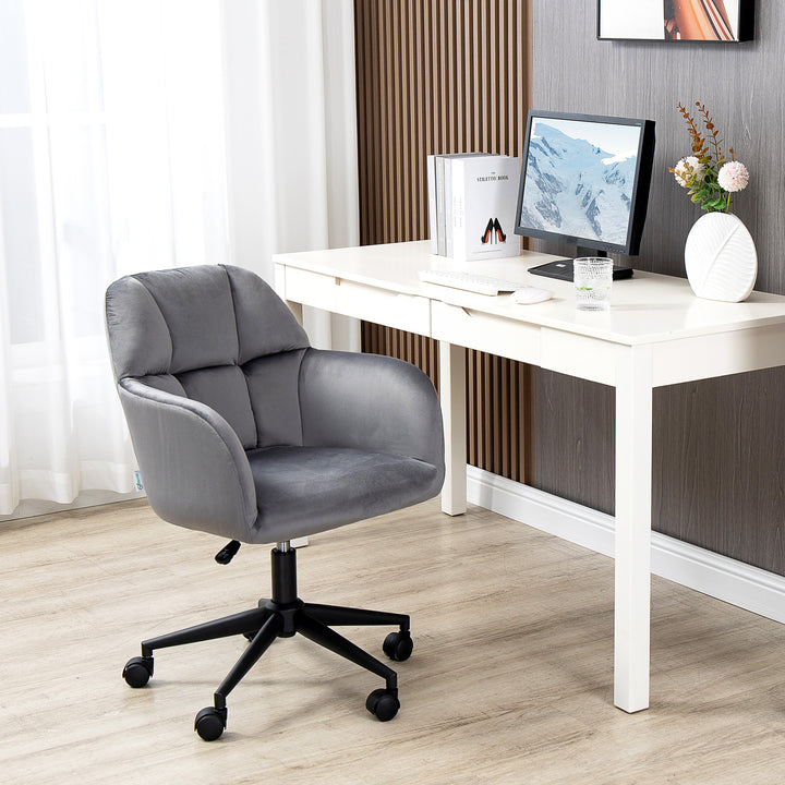 Kontorstol 5 hjul højdejusterbar moderne design 58cm x 58,5cm x 86cm grå
