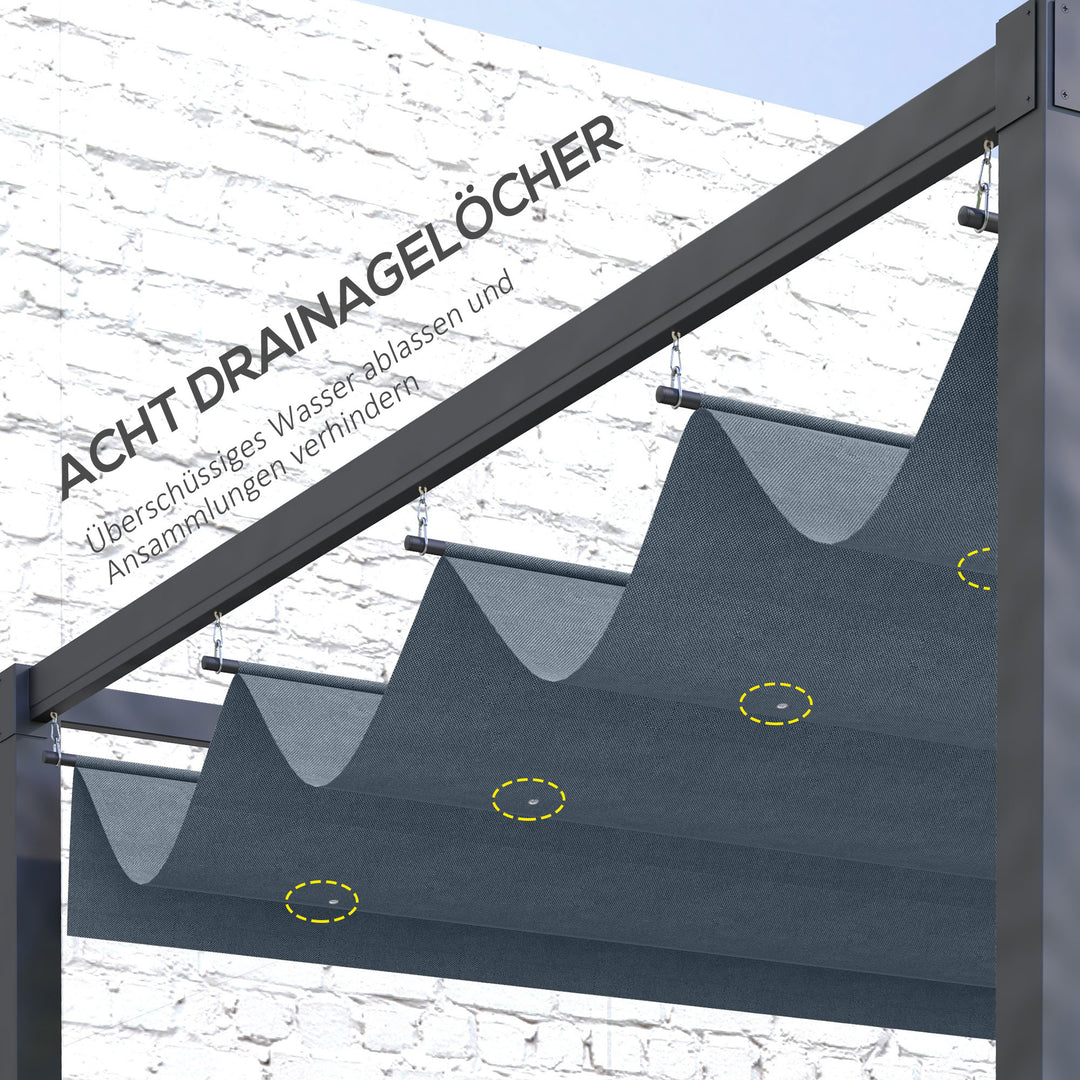 Udskiftningstag til havepavillon 2,85 x 2 m, udtrækkeligt, nem montering, polyester, mørkegrå