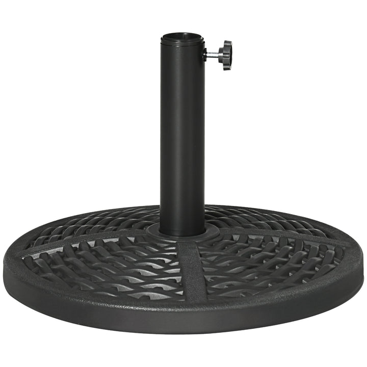 Beton parasolfod, parasolstativ med stålrør, rund parasolholder, til altan, terrasse, have, sort