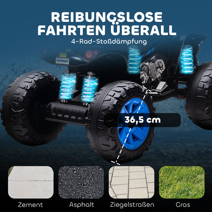 Børns elektriske ATV, 24V elektrisk køretøj med 4 hjul, forlygter, USB-port, MP3-funktion, 6,5 km/t, 3-8 år