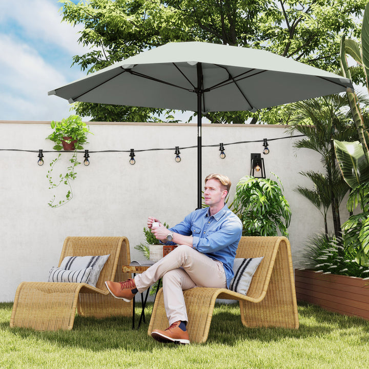 2,3 M parasol uden fod, justerbar terrasseparasol med håndsving, polyester, aluminium, glasfiber, mørkegrå