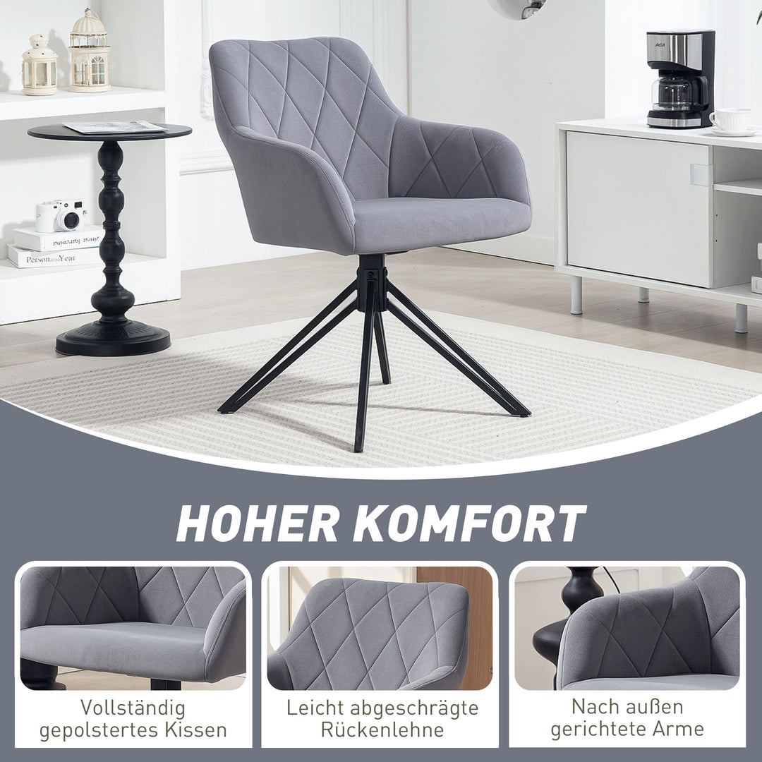 Accentstol i retrodesign fløjlslook 58 cm x 60,5 cm x 79 cm stålgrå