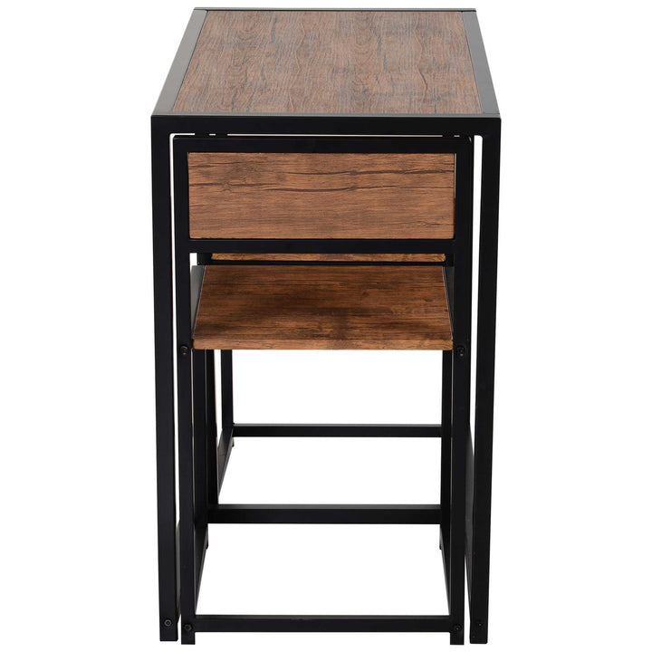 3-delt barbordssæt, højbordssæt, 3-delt, 2 stole, 1 bord, 90 cm x 47 cm x 76 cm, brun + sort