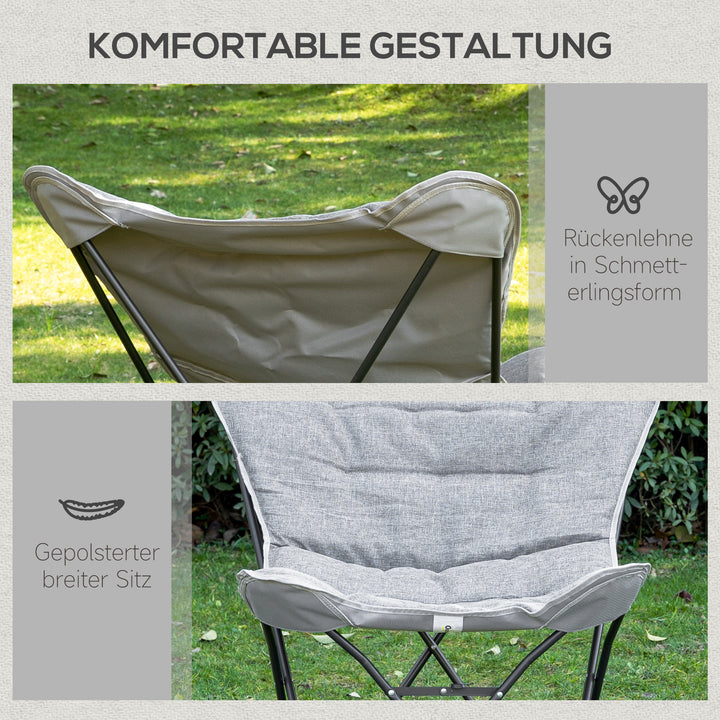 Klapstol foldbar campingstol polstret udendørs klapstol op til 120 kg lasteevne robust fiskestol havestol til haven camping strand