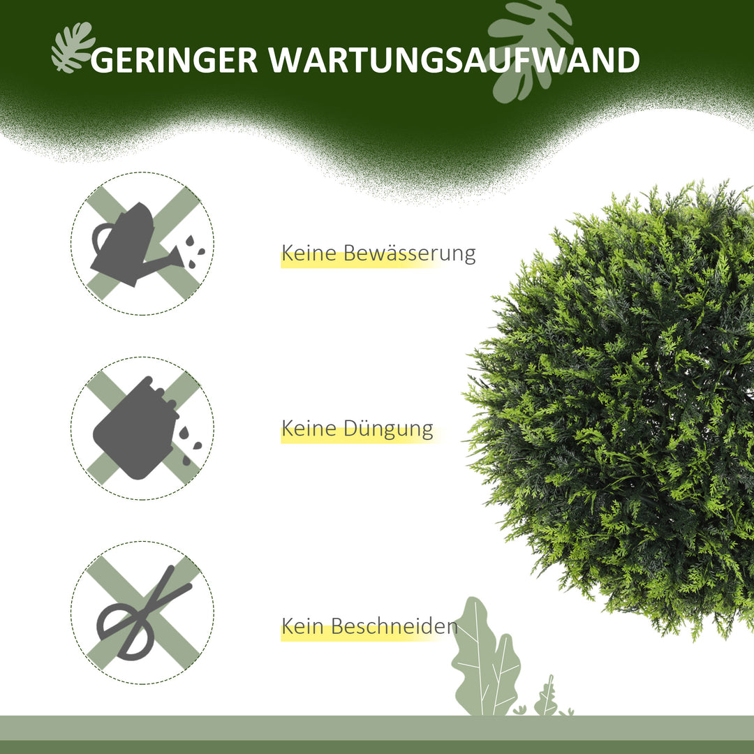 Kunstige planter sæt med 2, uv-resistente dekorative planter, indendørs/udendørs, 45 cm, grøn