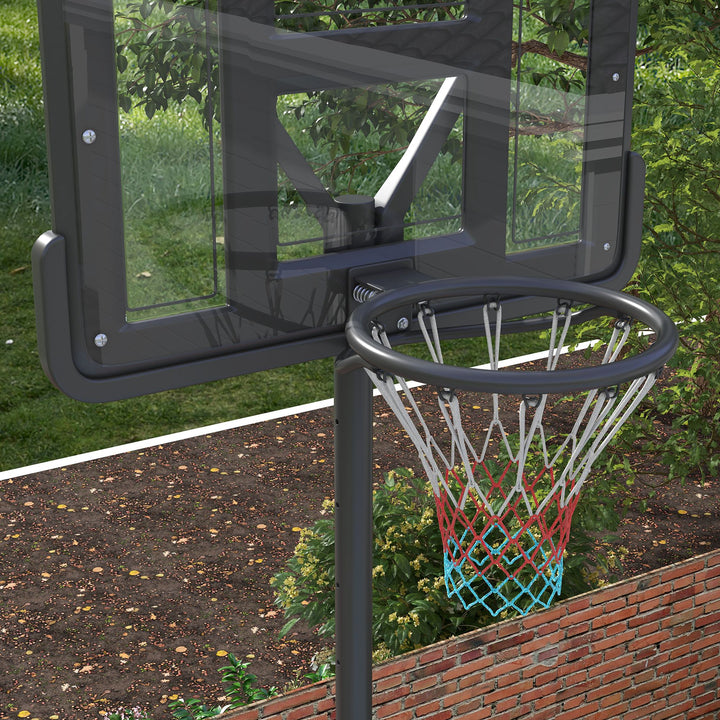 Basketballstativ, udendørs/indendørs, højdejusterbar, med hjul, fyldbar base, basketballhøjde 2,30-3,05 m