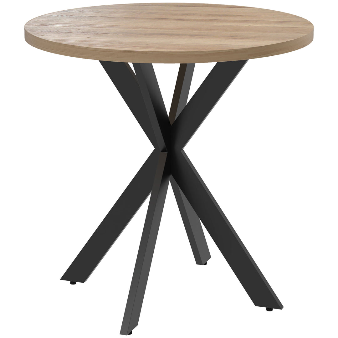 Spisebord 75 x 75 cm rundt køkkenbord til 2-4 personer moderne spisebord med edderkoppefod brun
