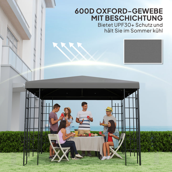 3 x 3 m reservepresenning til pavillon, presenning til havepavillon, med drænhuller, UPF30+, mørkegrå