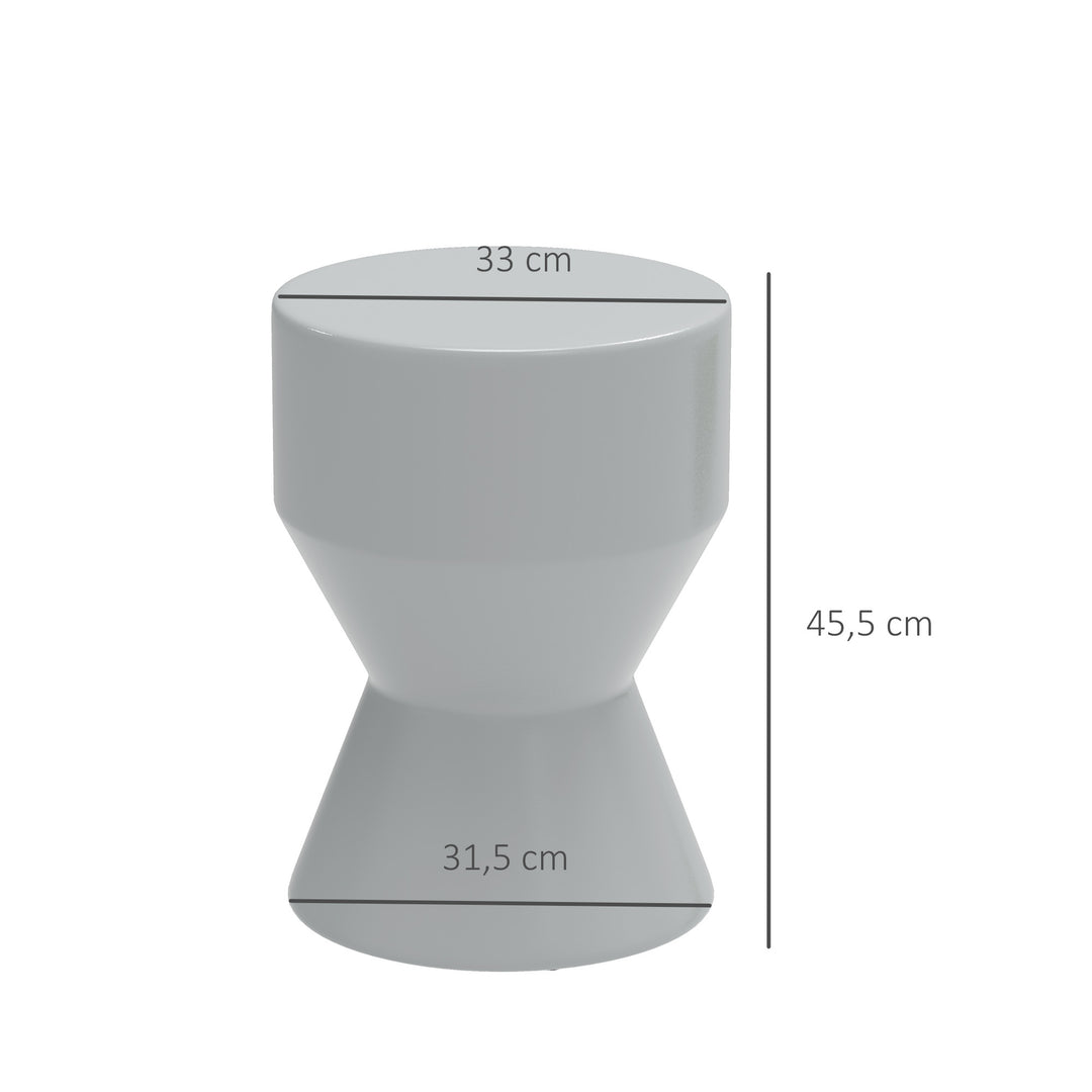 Keramikskammel, 120 kg lasteevne, 33 x 45,5 cm, vejrbestandig, timeglasformet haveskammel, lysegrå