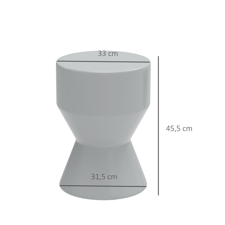 Keramikskammel, 120 kg lasteevne, 33 x 45,5 cm, vejrbestandig, timeglasformet haveskammel, lysegrå