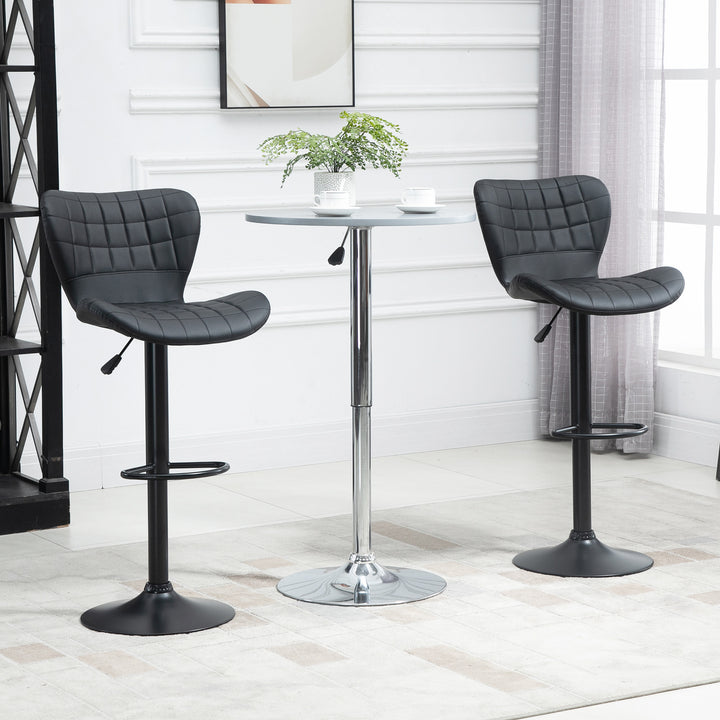 Sæt med 2 barstole, retro design, 47 cm x 51,5 cm x 89-109 cm, sort