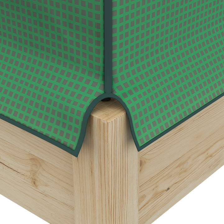 2-I-1 højbed plantekasse koldramme drivhus, 86 cm x 60 cm x 165 cm, naturlig + grøn