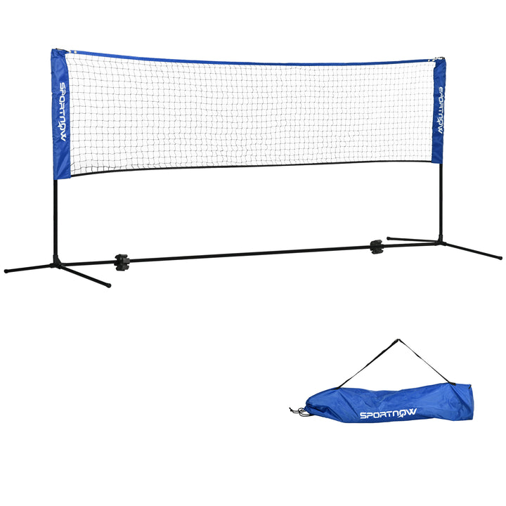 Badmintonnet, højdejusterbart, foldbart, med bæretaske, 3,10m, sort/blå