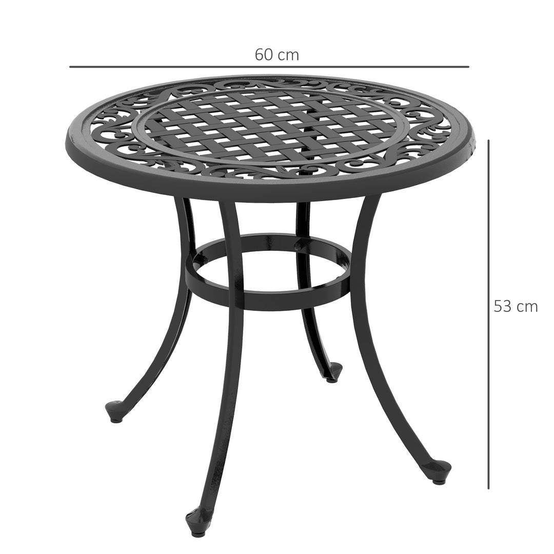 Havebord, loungebord, balkonbord, vintage design, 60 x 60 x 53 cm, sort