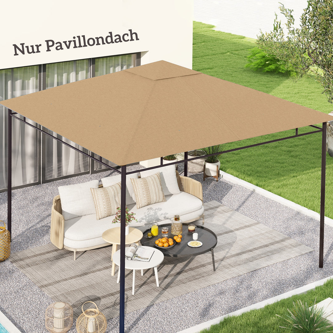 Udskiftningstag til havepavillon, polyester, 2,98 x 2,95 m, beige