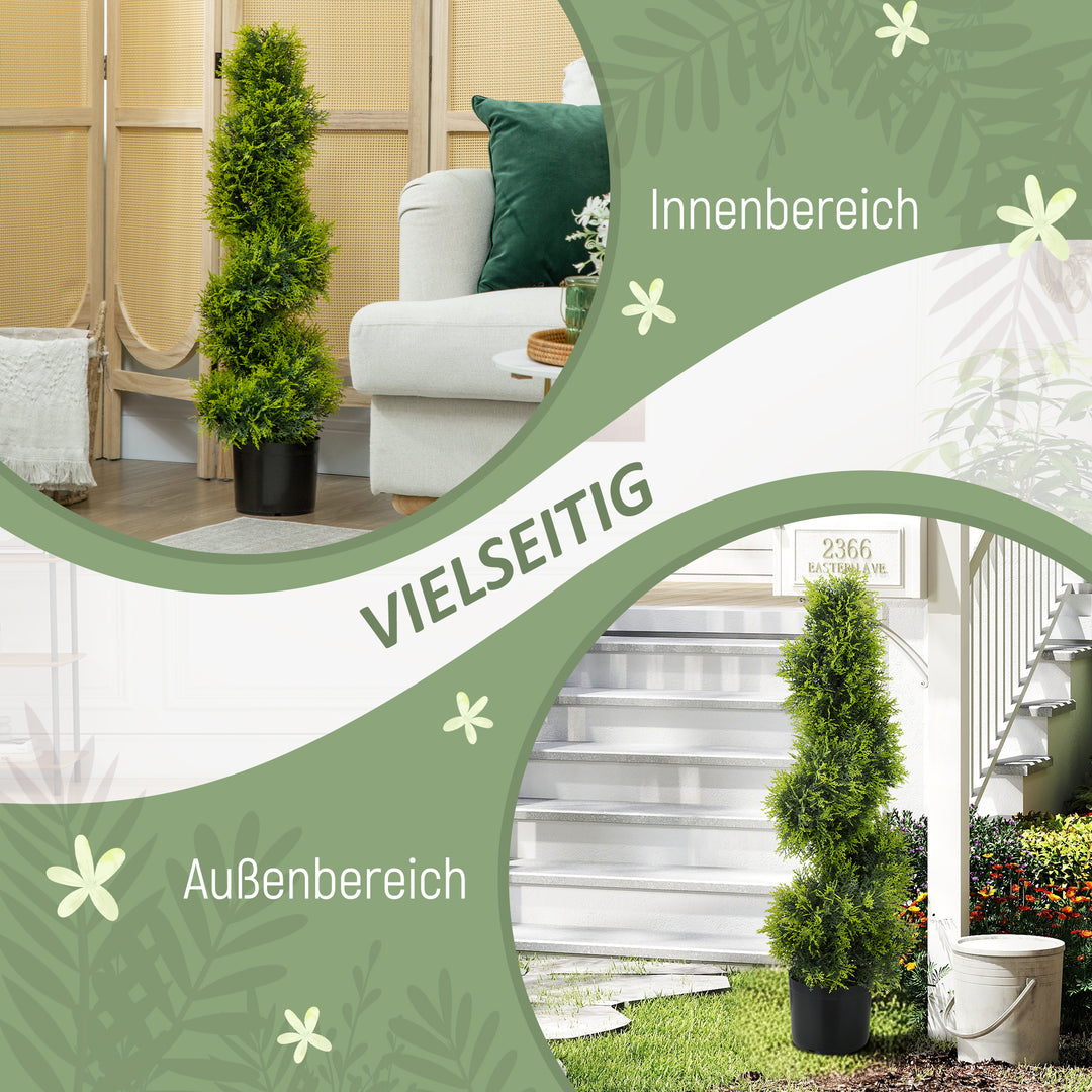 Kunstig cypres 90cm kunstig plante i spiralform, kunstige plastplanter i potte, moderne dekoration