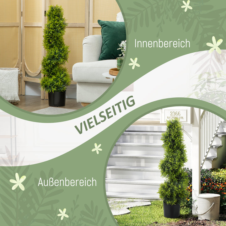 Kunstig cypres 90cm kunstig plante i spiralform, kunstige plastplanter i potte, moderne dekoration