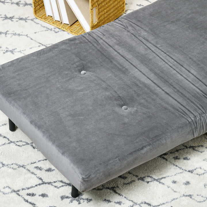 2-I-1 lænestol, afslapningsstol, gæsteseng, op til 150 kg, 72 cm x 78 cm x 79 cm, grå