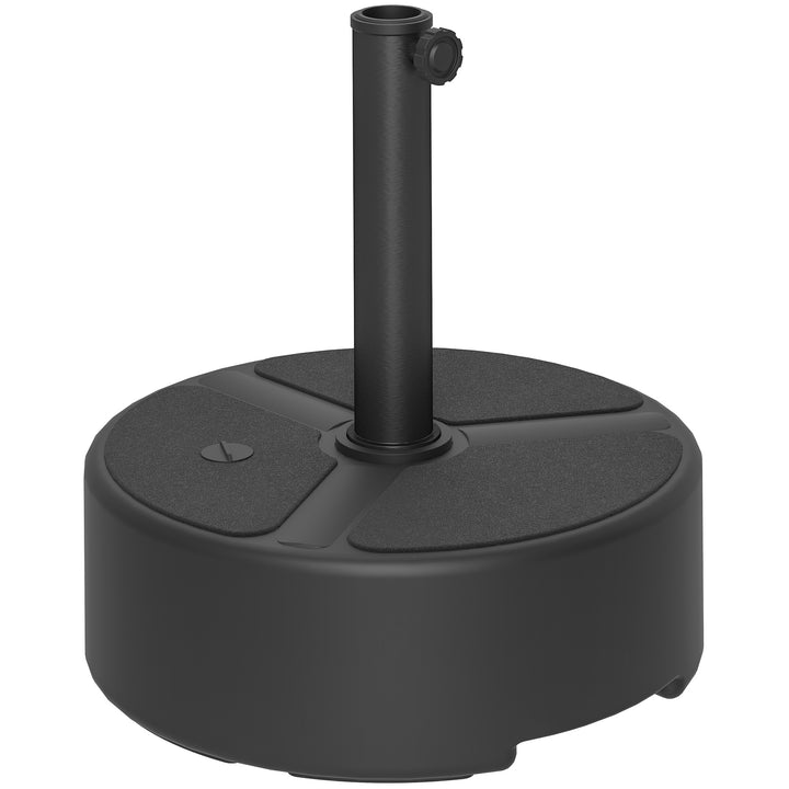 HDPE parasolfod, fyldbar, 18 kg/20 kg med sand og vand, rund, sort