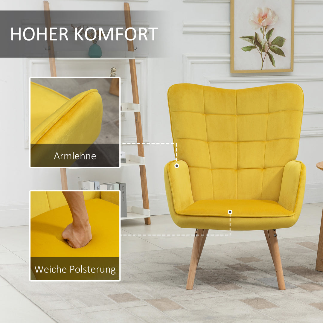 Stuestol, enkelt lænestol med ryglæn, fløjl polyester, skum, bøgetræ, 71 x 76 x 101 cm, grå