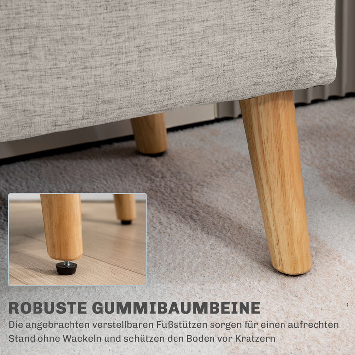 Opbevaringsbænk, op til 220 kg, linnedlook, 110x39x45 cm, beige