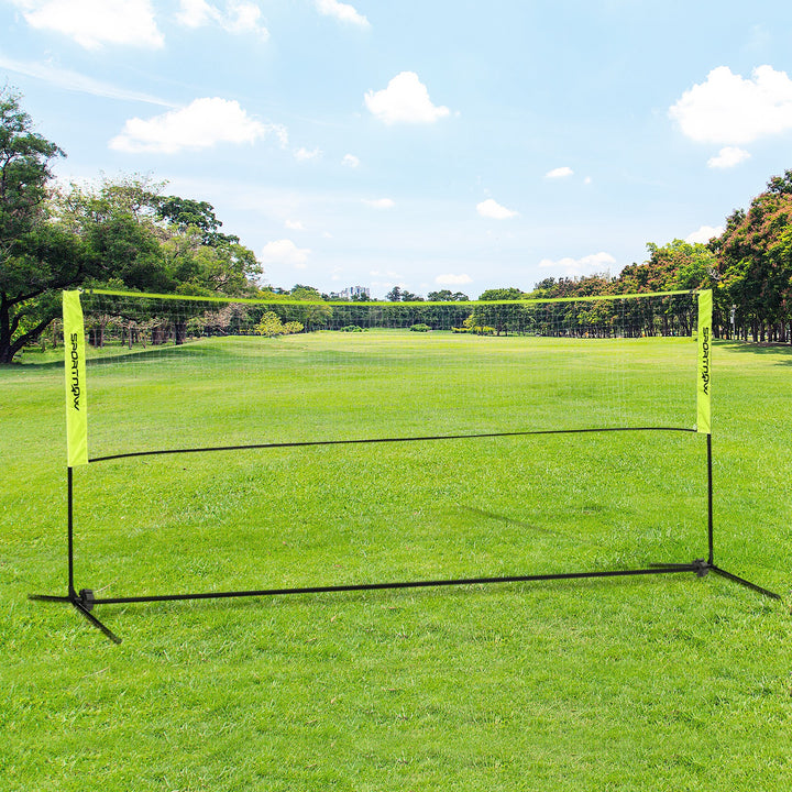 Badmintonnetsæt, foldbart volleyballnet 103/120/155H cm, gul