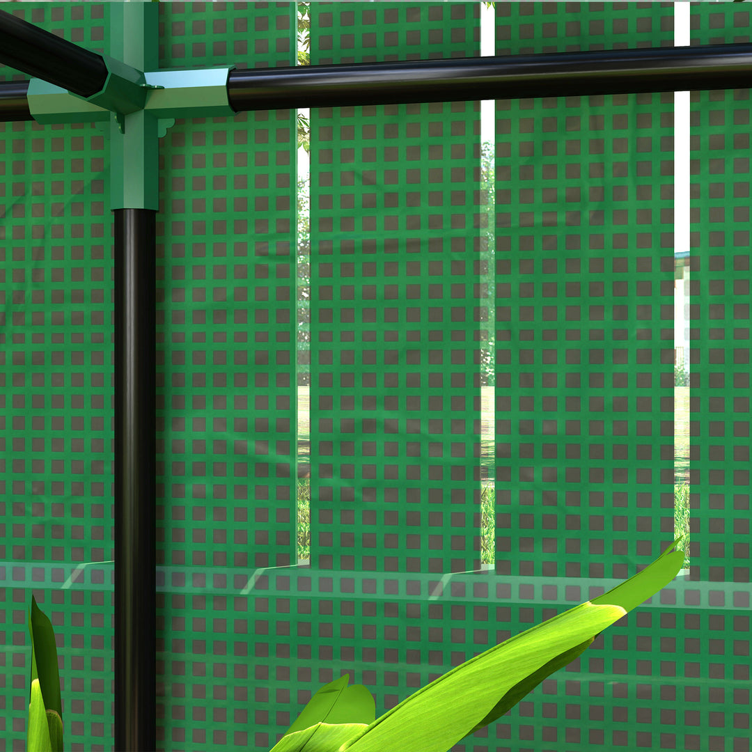 Drivhus med 3-lags hylde, uv-bestandig plastikdør, rulledør, 100 x 40 x 150 cm, grøn