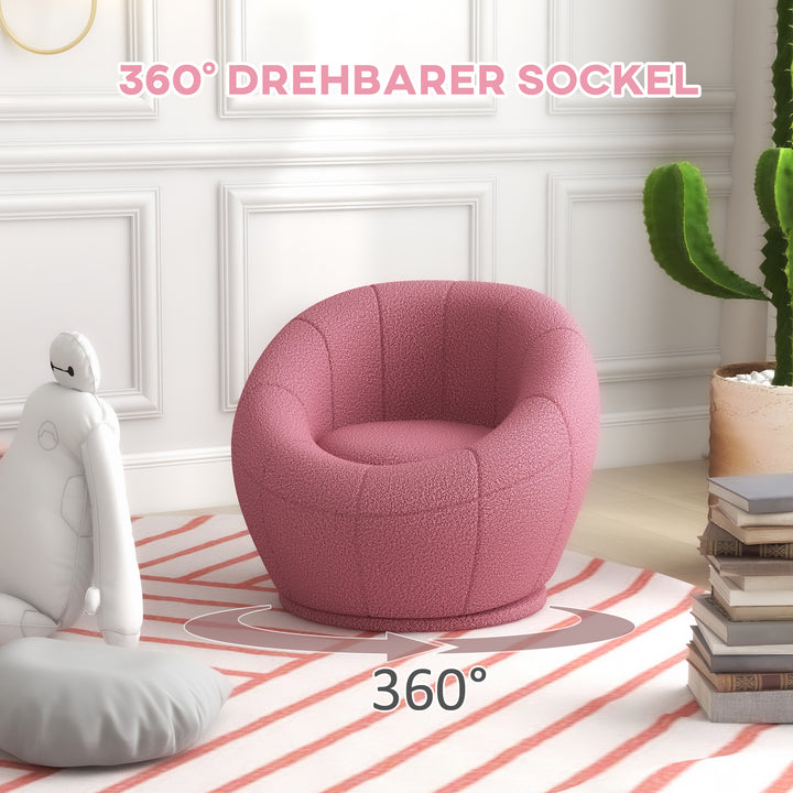 Børnelænestol børnemøbler børneskammel, teddy fleece, 60 cm x 56 cm x 48 cm, pink