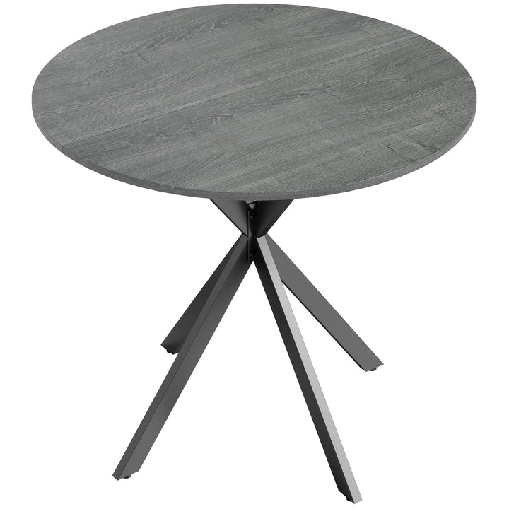 Rundt køkkenbord, 80 cm, kompakt bordplade, spånplade, metal, grå