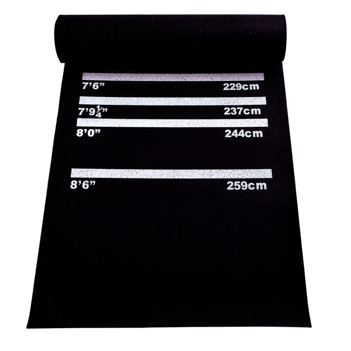 Dartmåtte 300 x 61 cm oche tæppemåtte med softdart steeldart skridsikker dart tæppe dart måtte dart tilbehør til gulvbeskyttelse